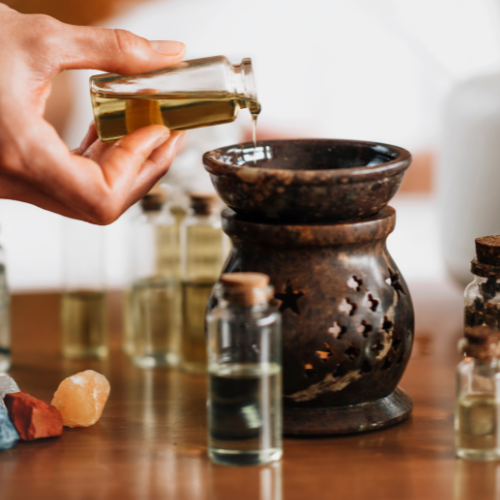 Pouring Essential Oils