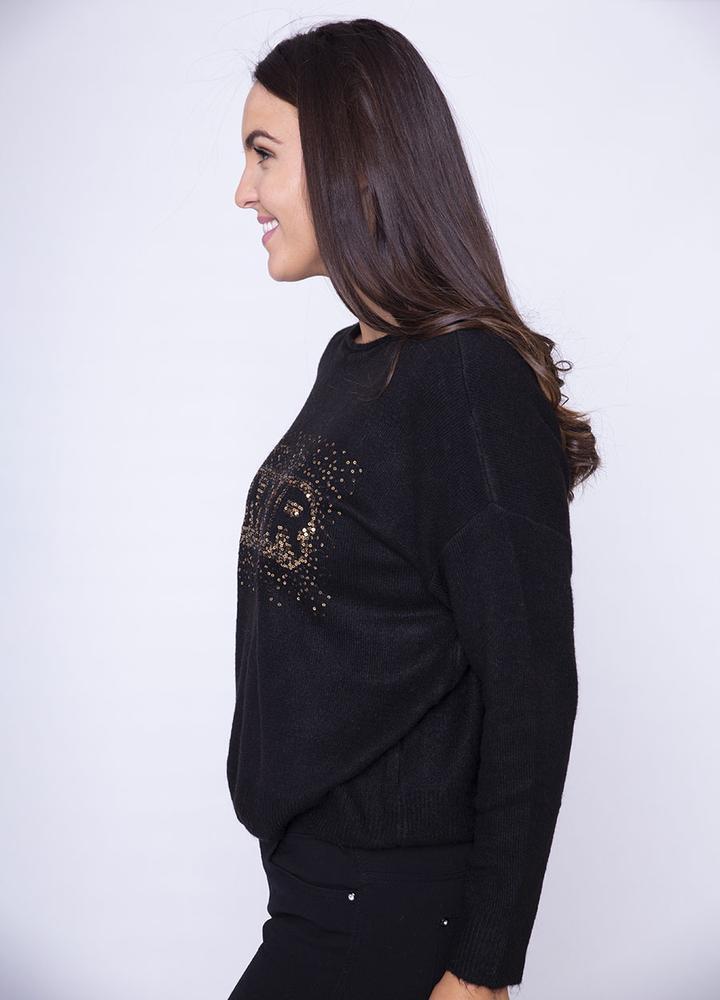 " Amour " Wool Mix Jumper in Black