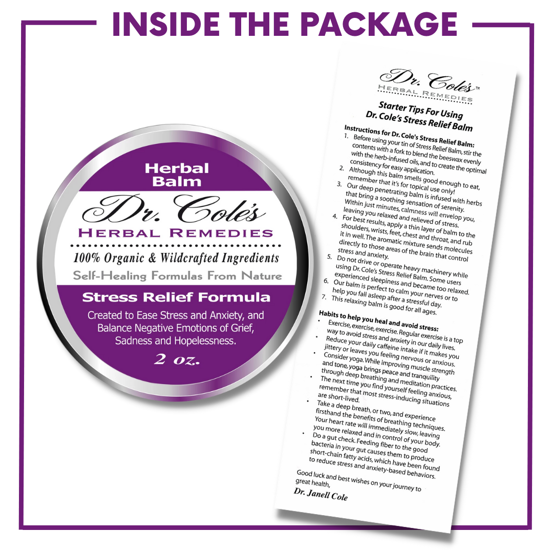 Dr. Coles Stress Balm Inside the Package