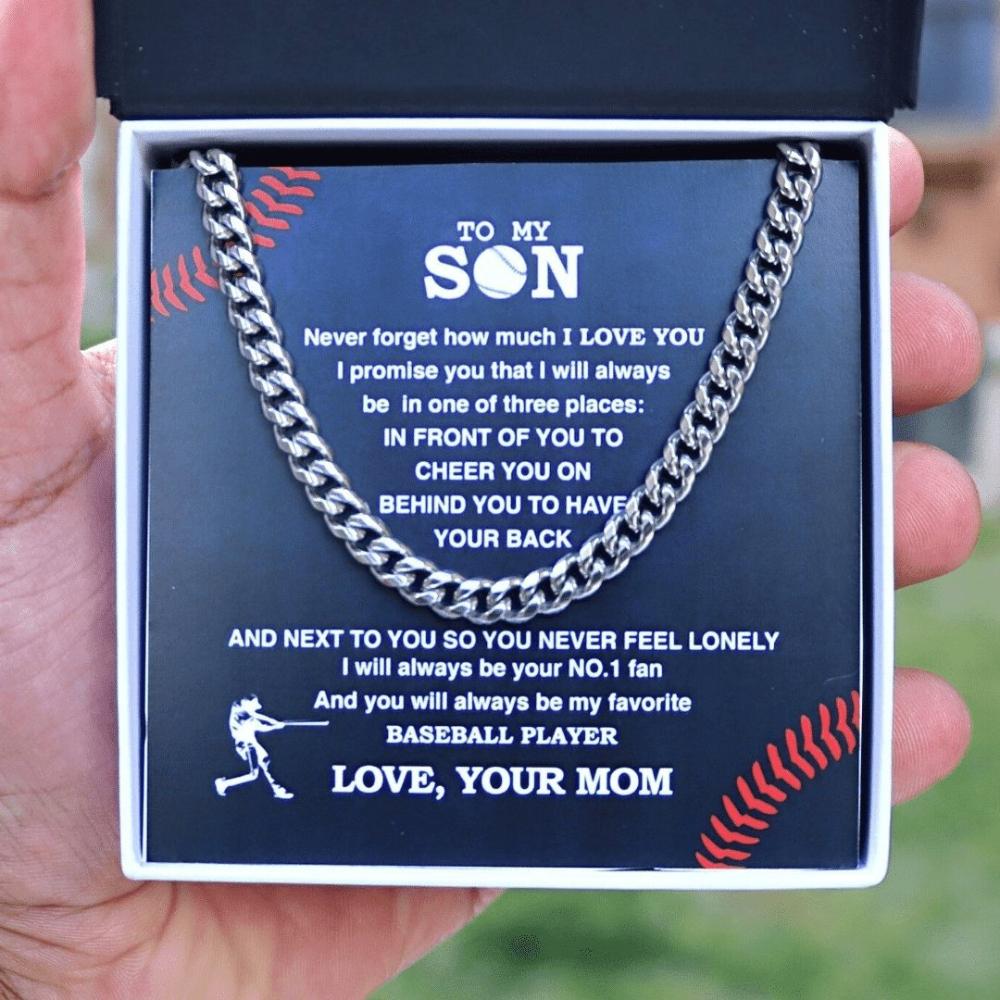 Cuban Link Necklace - My Football Son, Achieve Anything - Athlete's Gift Shop