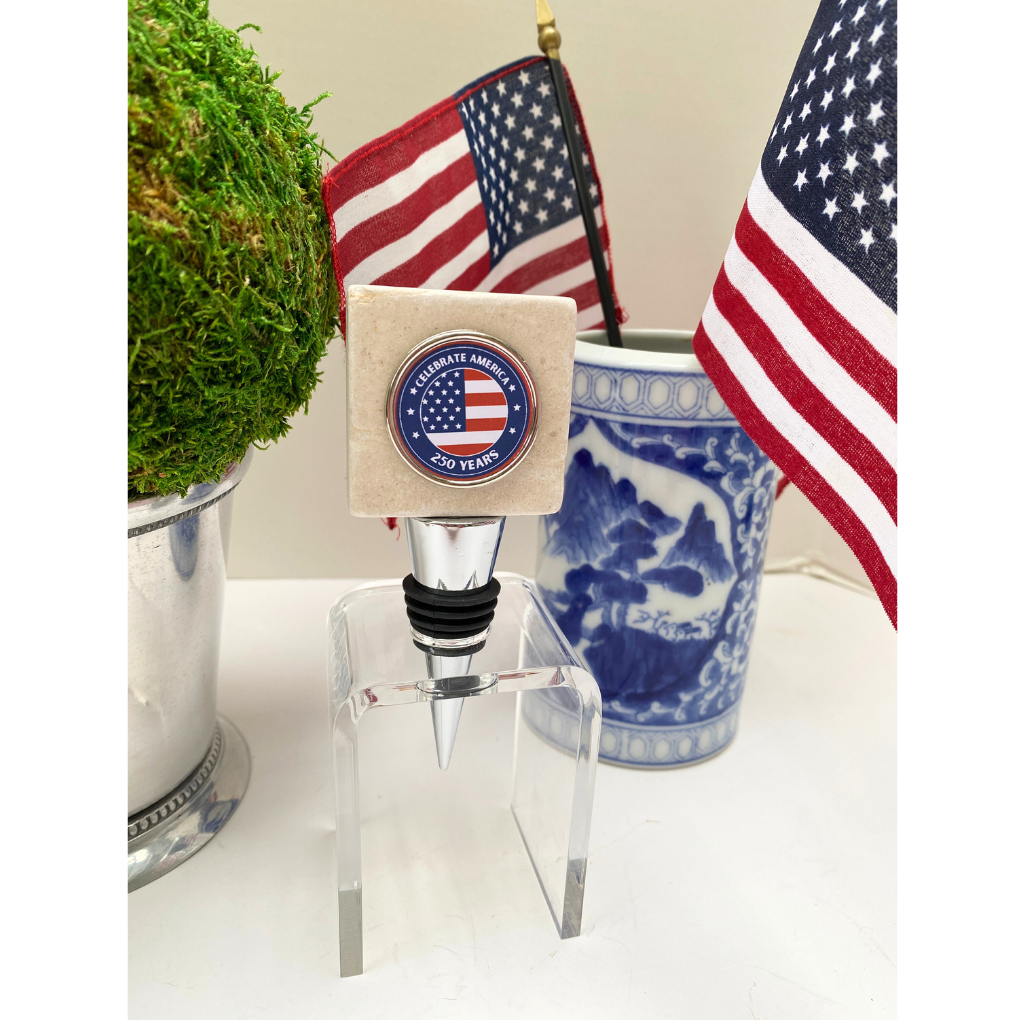Marble Wine Bottle Stopper to Celebrate America 250