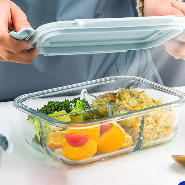 BOZZH Glass Bento Lunch Box Microwavable Bento Box With Thermal Bag Food Container StorageFood Bento BoxTupper Cristal Meal Prep