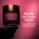 Smooth-Sorbet Oil-Free Face Gel Crème jar on a dark stone surface against a pink background, described as a Blurring Gel-Cream Hybrid for smooth, plump, hydrated skin that looks primer-perfect without added silicones.