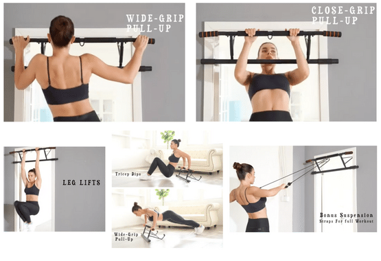 door frame pull up bar, chin up bar, pull up station, portable pull up bar