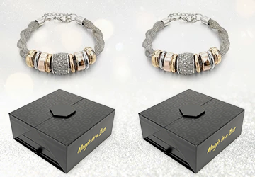  Entwined Silver Metal Bracelet & Necklace