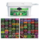 Farmers Seed Vault of 100 Vegetable Seed, Herb Seed and Flower Seed Packets