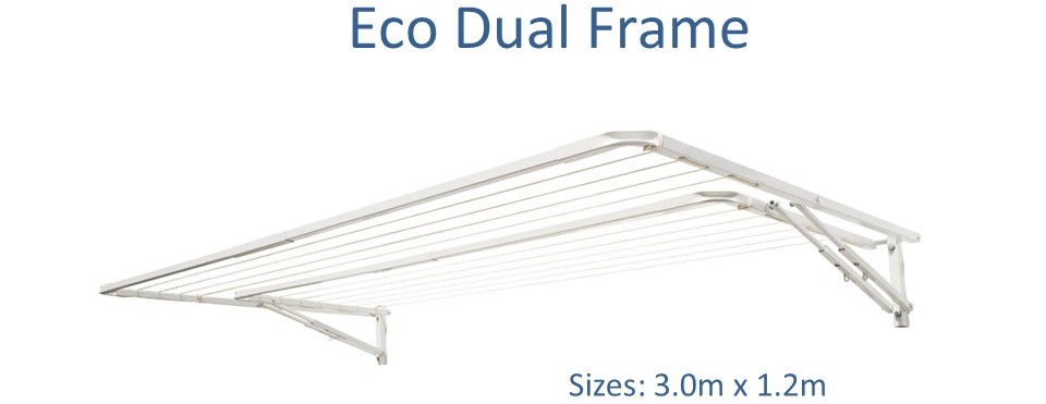 eco dual frame 2.8m wide front view and standard dimensions