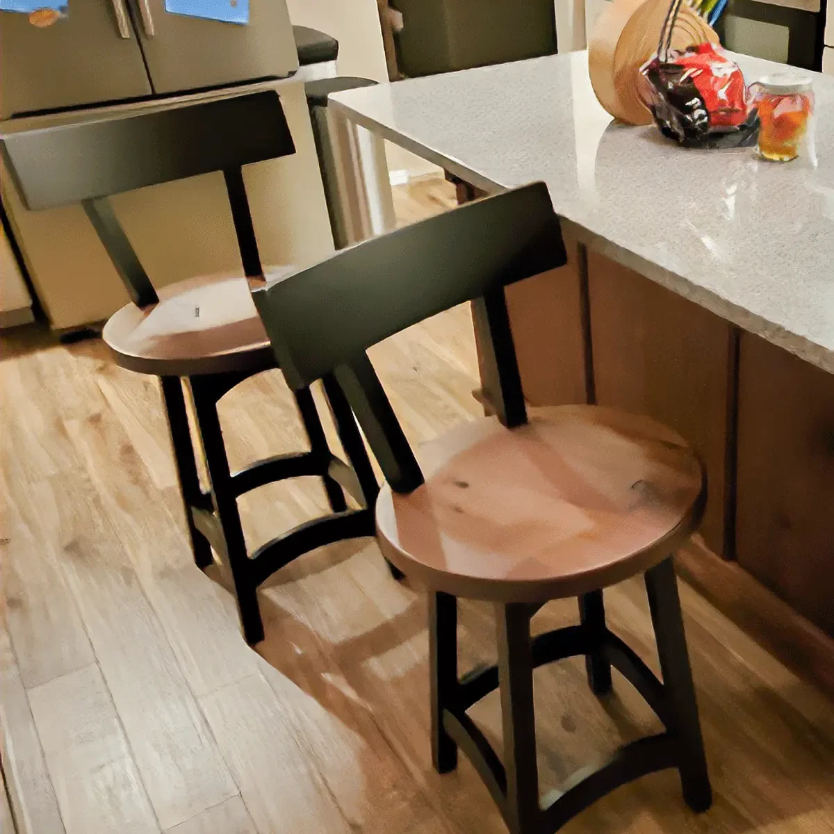 Custom round kitchen counter stools
