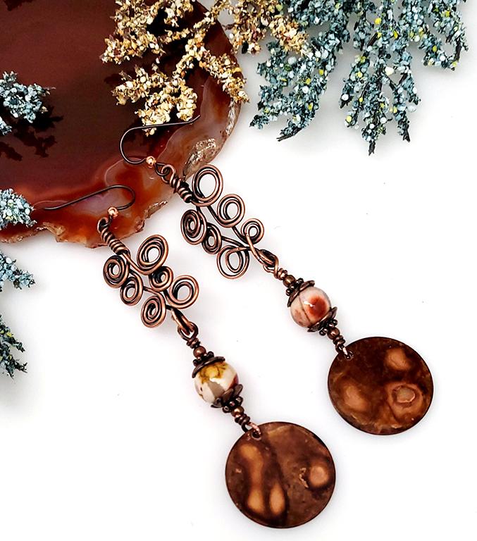Fiyah Collection Unique Copper Earrings from Junebug Jewelry Designs