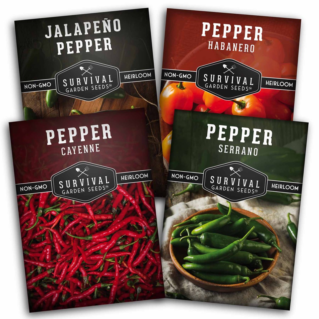 Hot Pepper Seed Collection - 4 packets of vegetable seeds