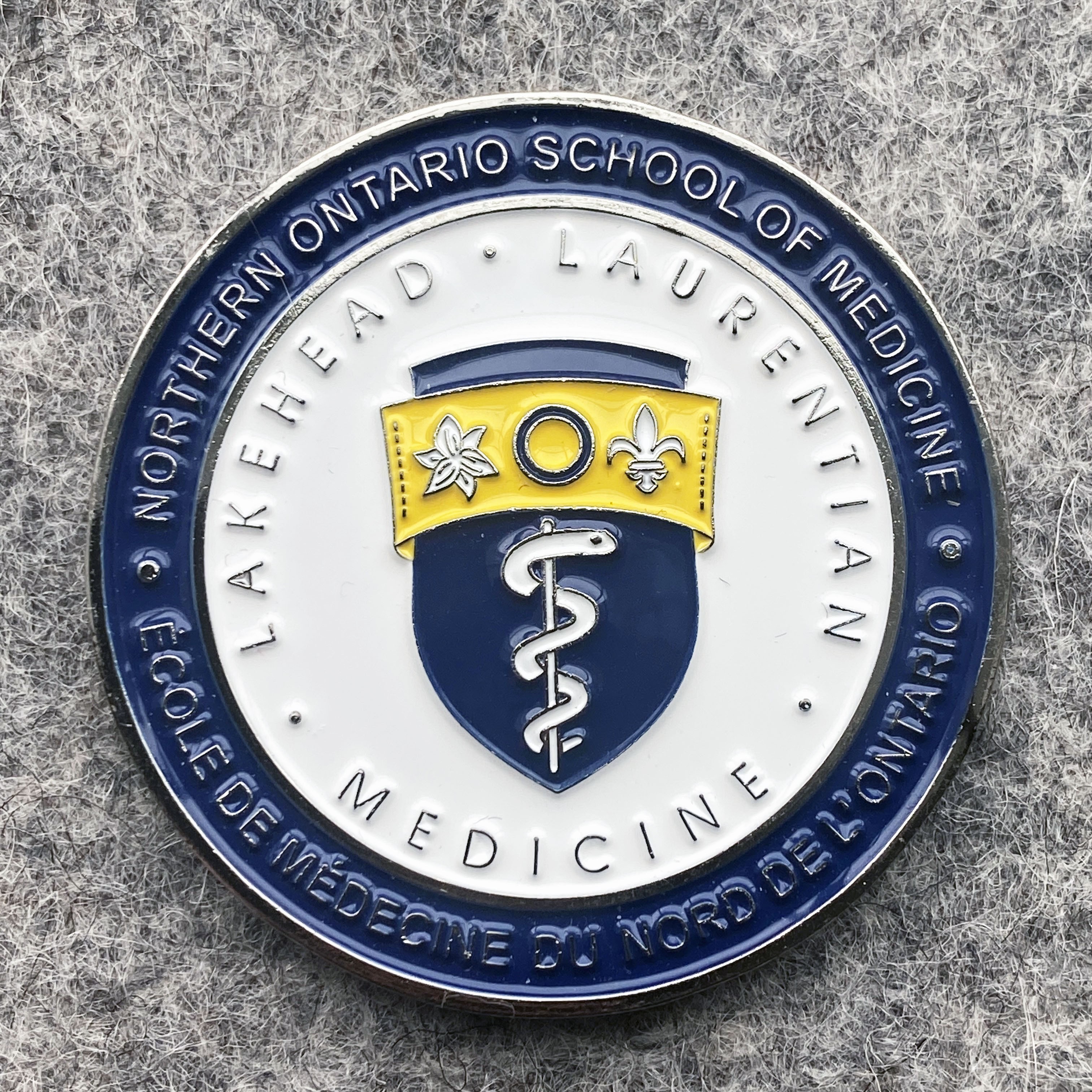 custom made challenge coin with colorful print for medical school