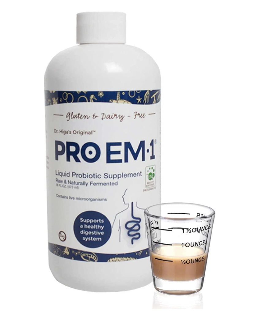 PRO EM-1 liquid probiotic relieves uncomfortable digestive issues