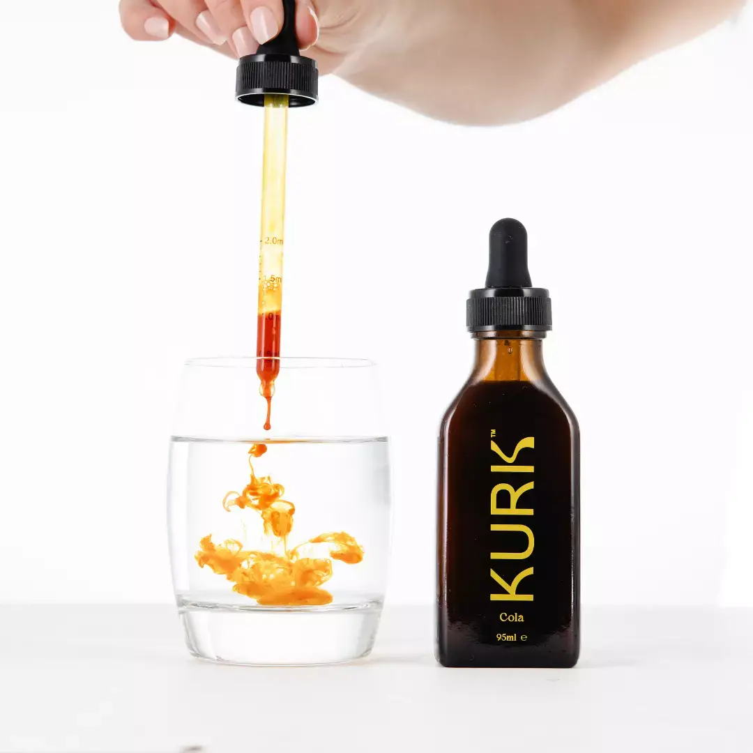 KURK Liquid Curcumin Vanilla 95ml bottle on white background