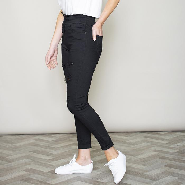 Dana Drawstring Jeggings (Black)