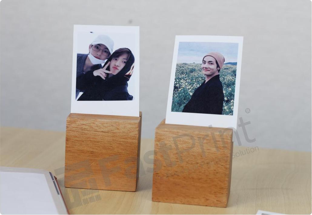 cara membuat foto polaroid, tatakan kayu polaroid