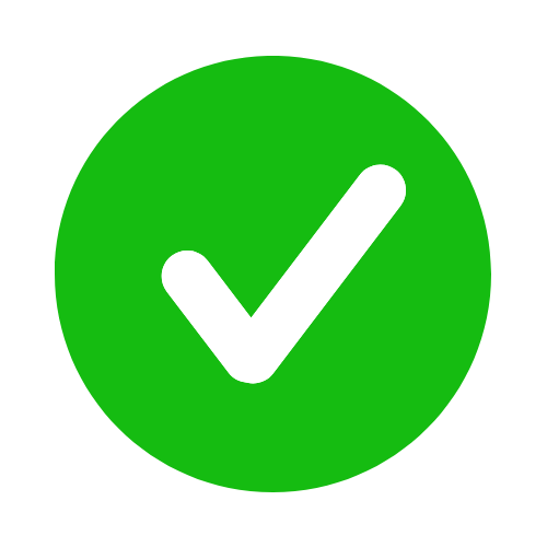 graphic of green circle checkmark.