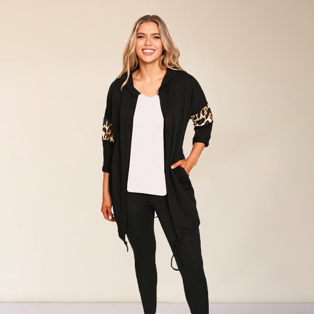 Rosie Leopard Hoody (Black)